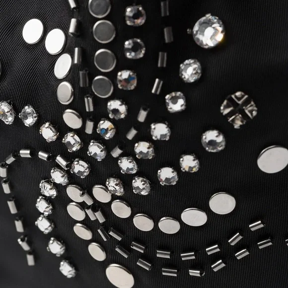 Prada Black Re-Nylon Embroidered Mini Bucket Bag - Picture 5 of 9